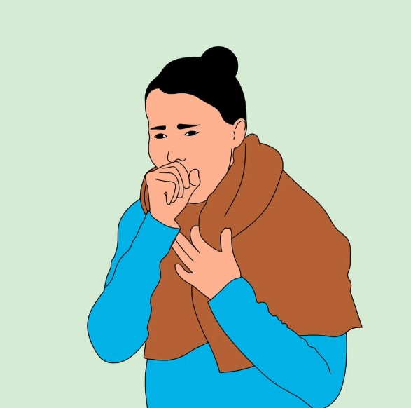 기침하는 모습