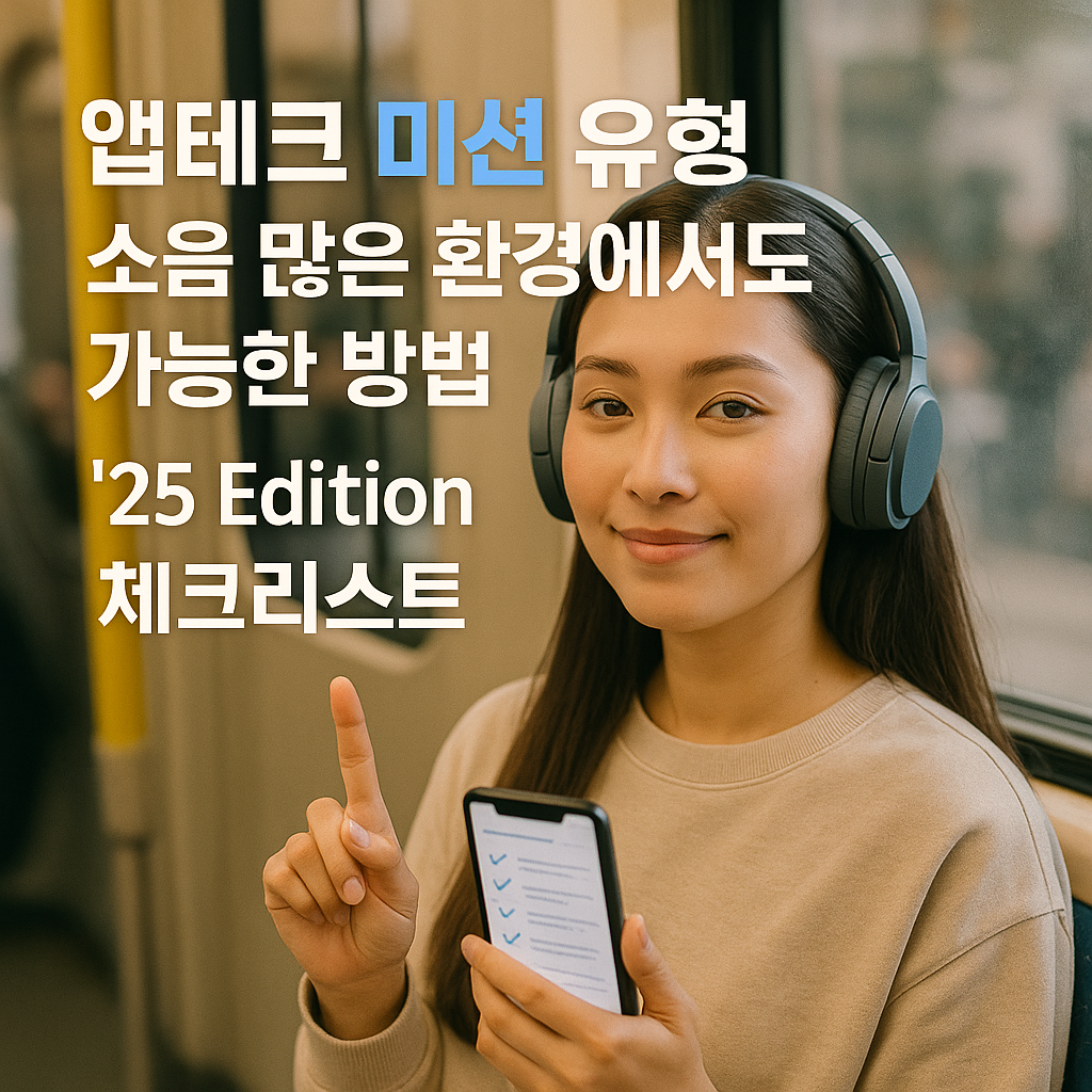 앱테크 미션 유형 | 소음 많은 환경에서도 가능한 방법 ’25 Edition 체크리스트