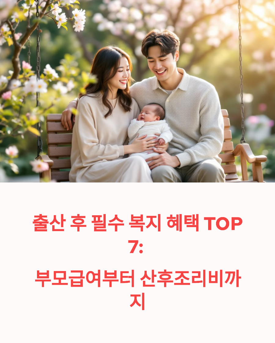 출산 후 필수 복지 혜택 TOP 7: 부모급여부터 산후조리비까지