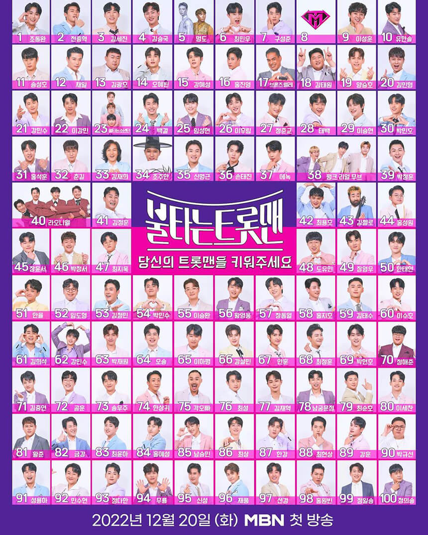 불타는 트롯맨 100인 참가자