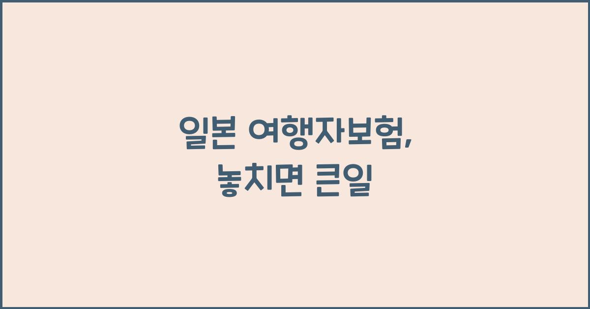 일본 여행자보험