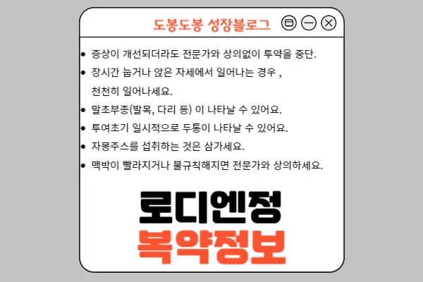 로디엔정 복약 정보 안내