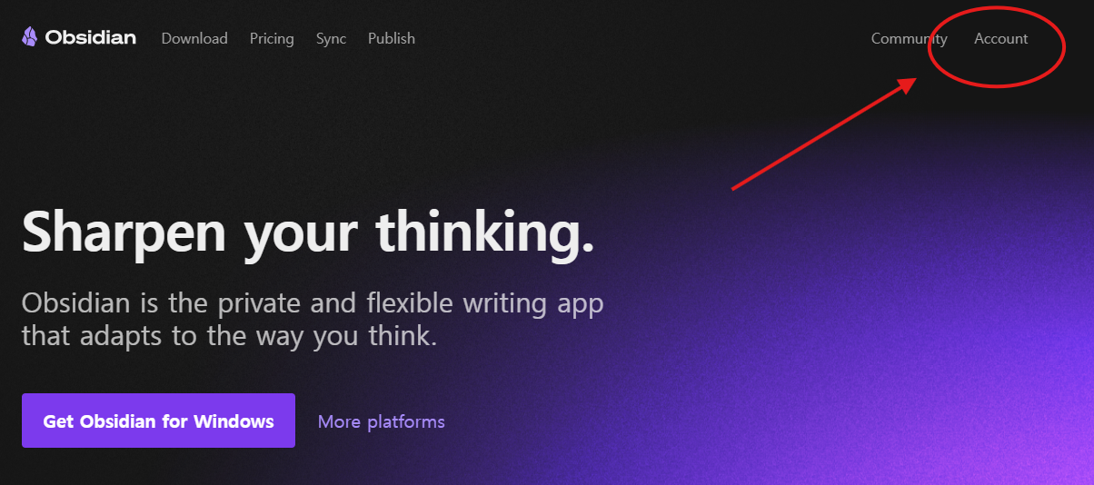 회원가입 (Account) 선택