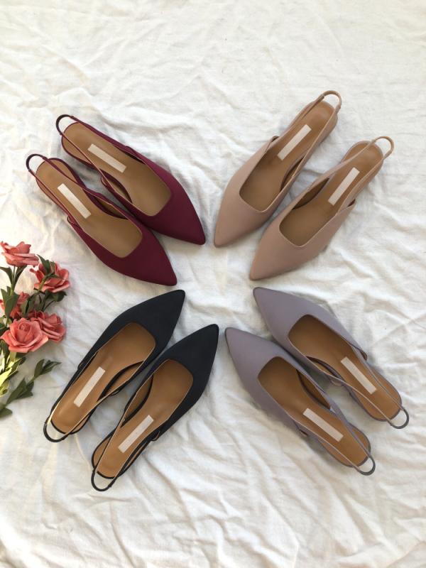 곰블리 성수동 수제화 스틸레토 새틴 슬링백구두 플랫 1