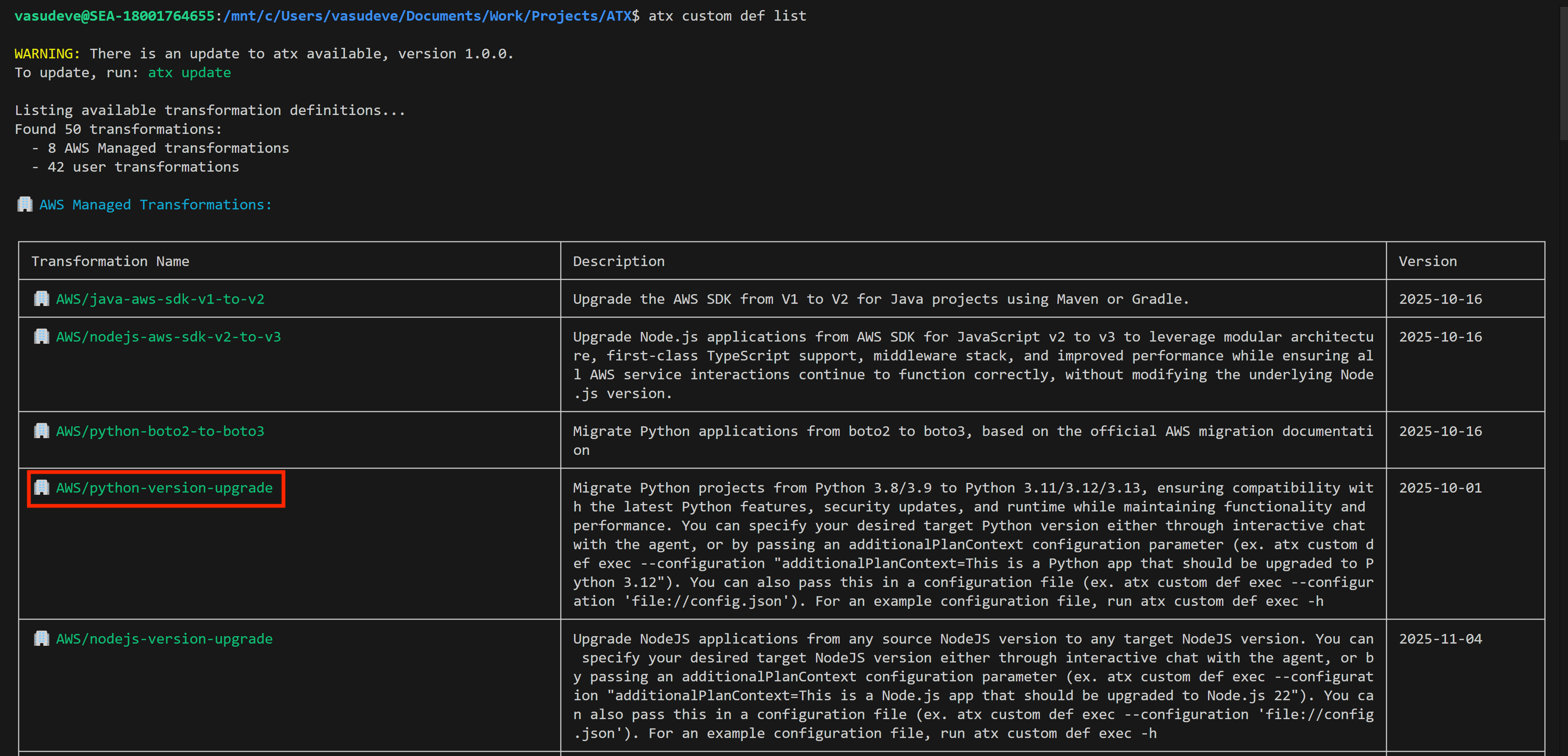 AWS Transform Custom 구성 및 활용 가이드