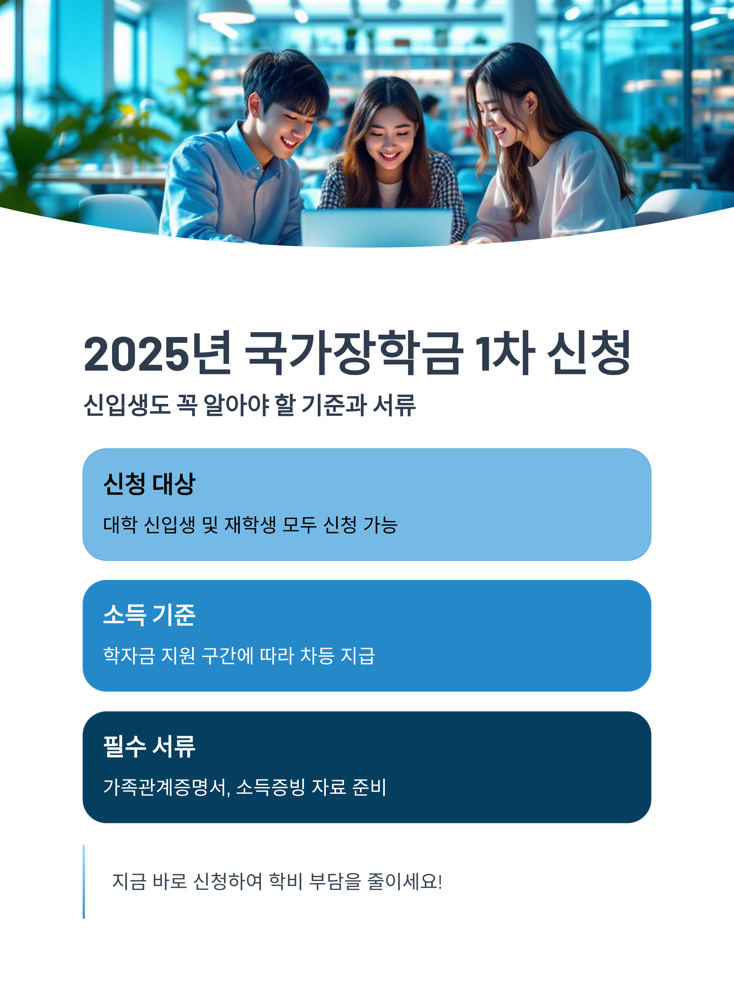 2025년 국가장학금 1차 신청, 신입생도 꼭 알아야 할 기준과 서류