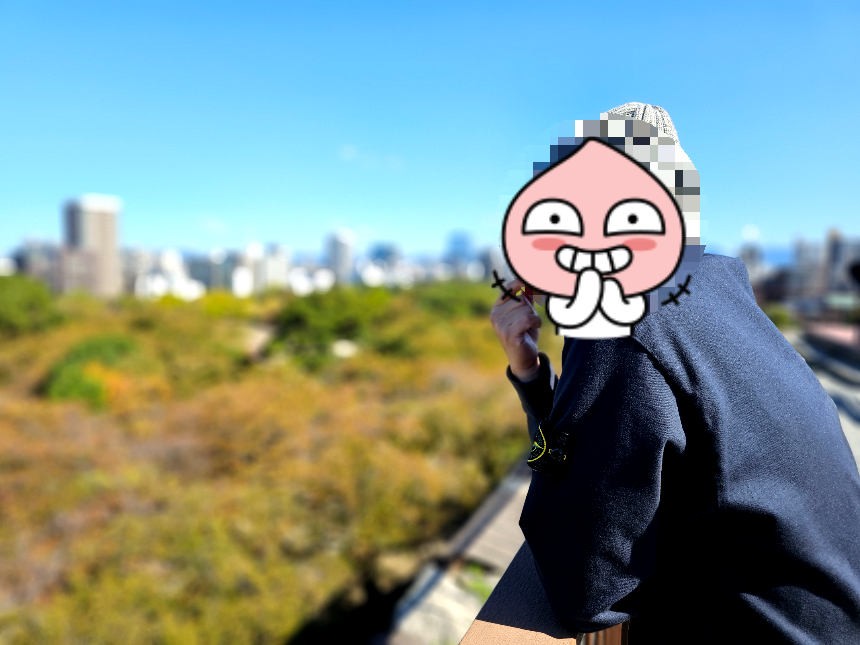 후쿠오카 성터 정상 인물사진1