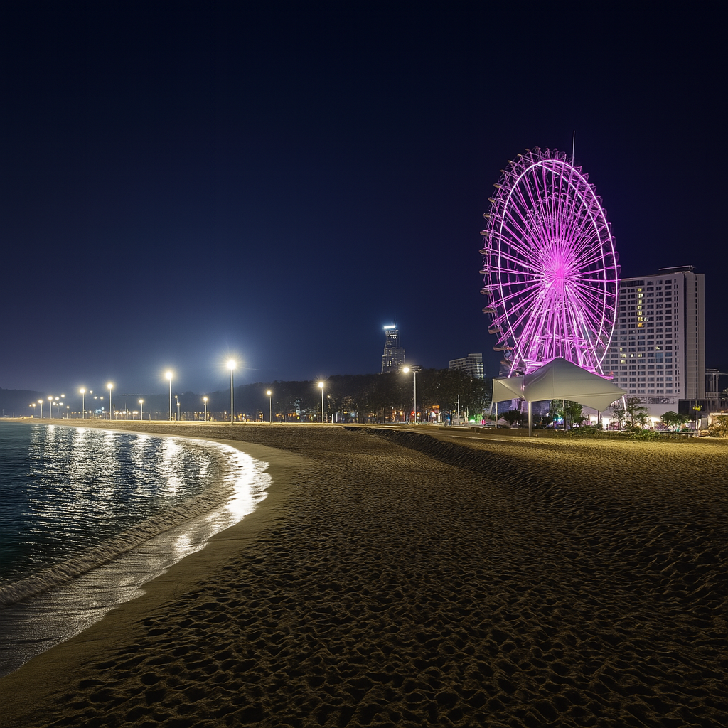 속초해수욕장 야간모습