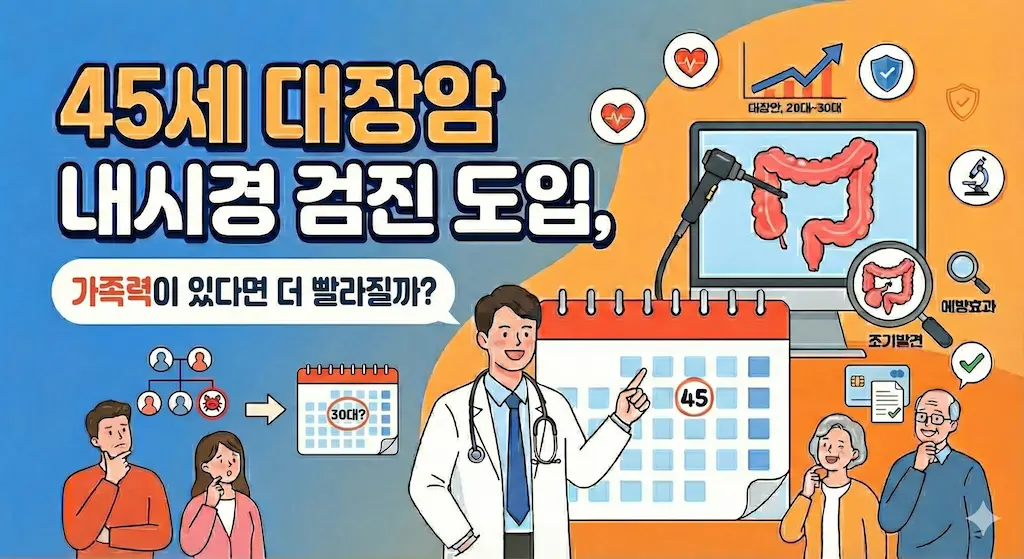 45세 대장암 내시경 검진 도입, 가족력이 있다면 더 빨라질까?
