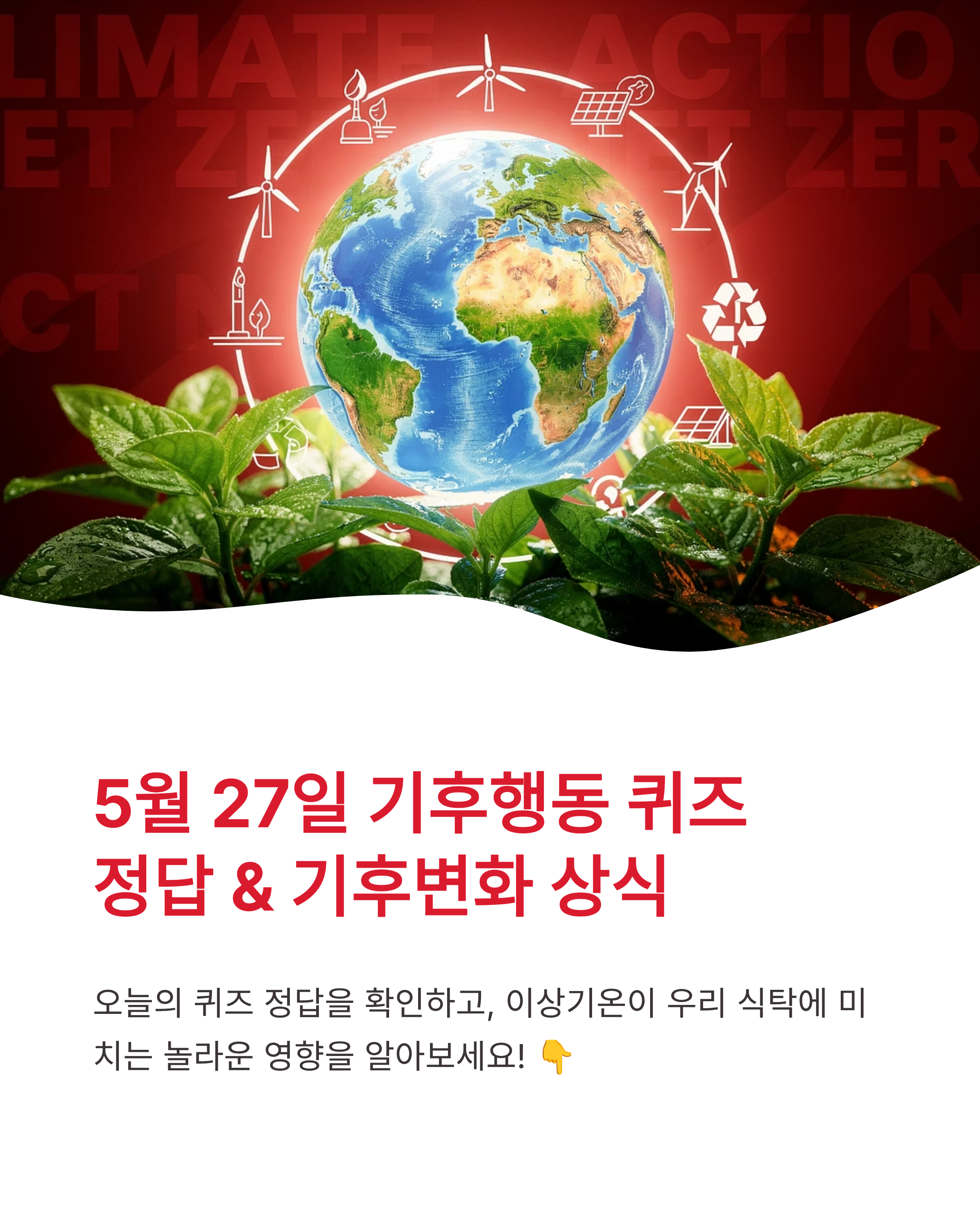 5월27일 기후행동(기후동행) 퀴즈 정답 알아보고 기후변화 상식 쌓기