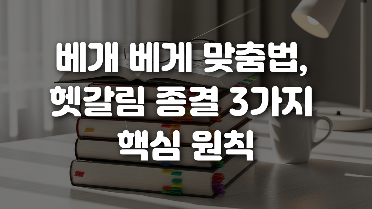 베개 베게 맞춤법 헷갈림 종결 3가지 핵심 원칙