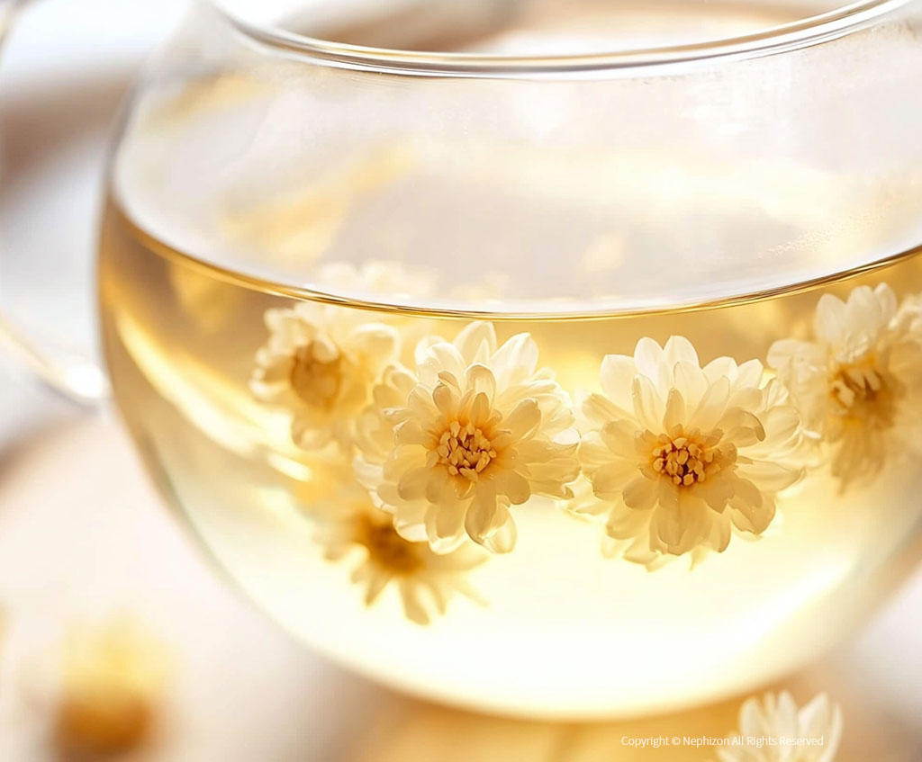 국화차 클로즈업