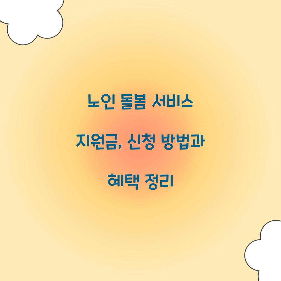노인 돌봄 서비스 지원금