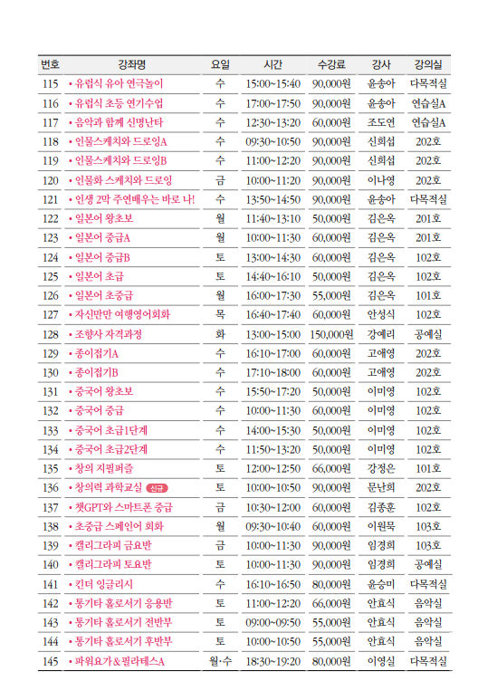 성동구민대학 강좌 다섯번째