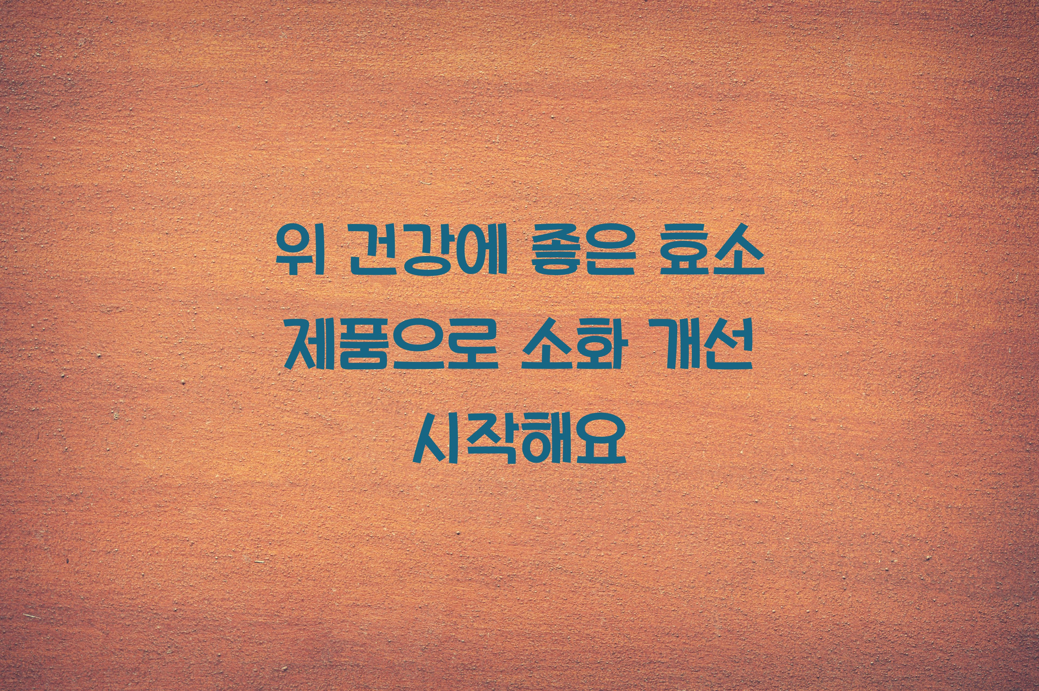 위 건강에 좋은 효소 제품