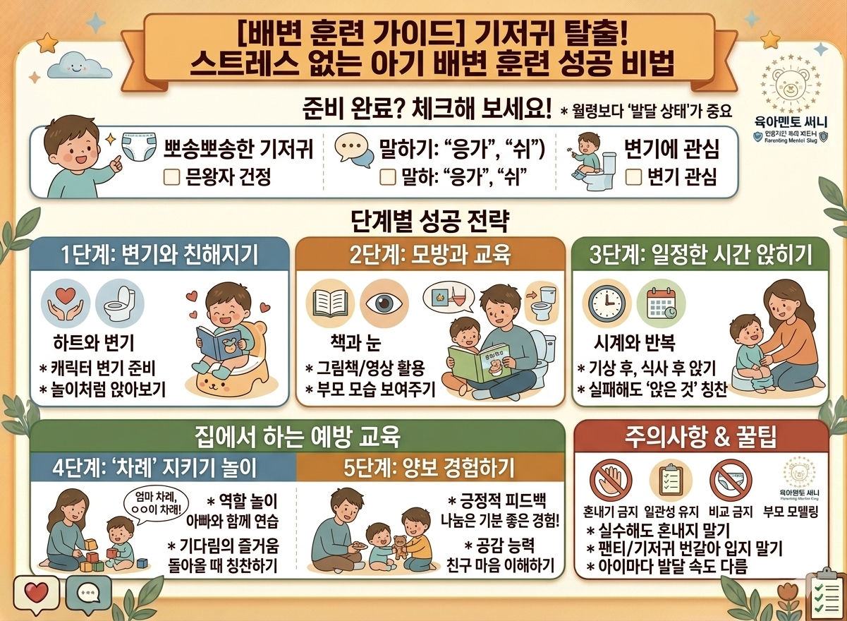 배변 훈련 가이드 인포그래픽
