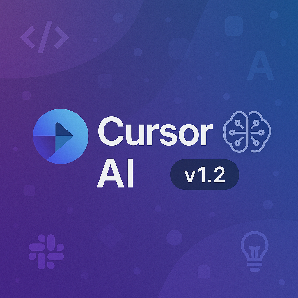 Cursor AI 1.2 주요 업데이트 한눈에 정리 — 큐 메시지, 에이전트 할일, 자동완성까지 - 썸네일이미지