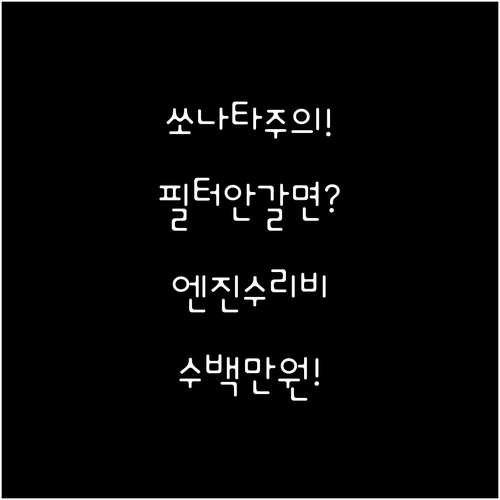 쏘나타 엔진오일 교체시 필터 안 갈면..