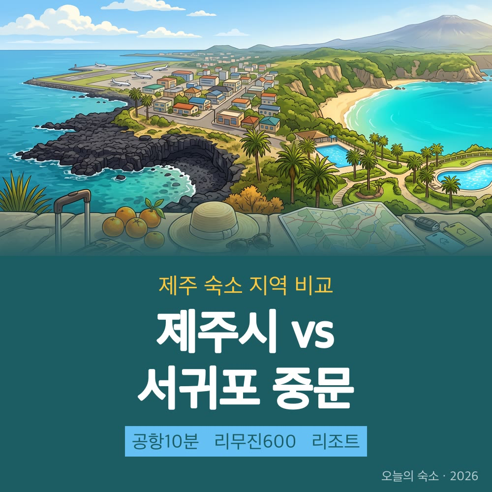 제주 숙소 제주시 서귀포 비교