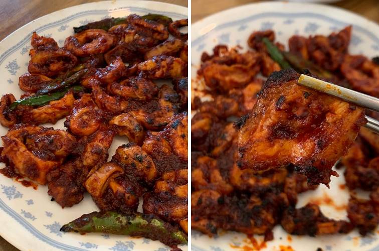 그을려진 막창구이