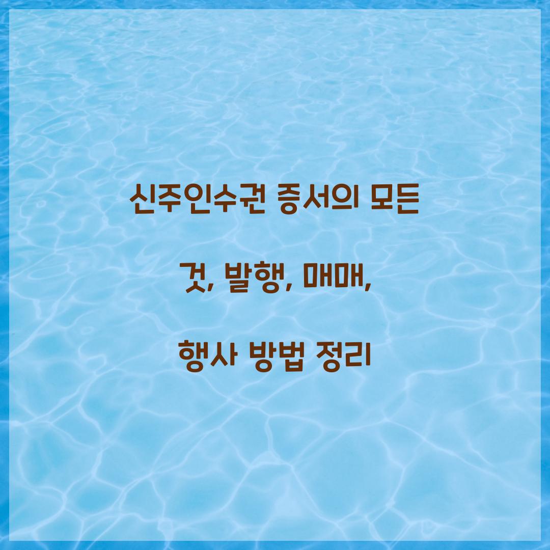 신주인수권 증서