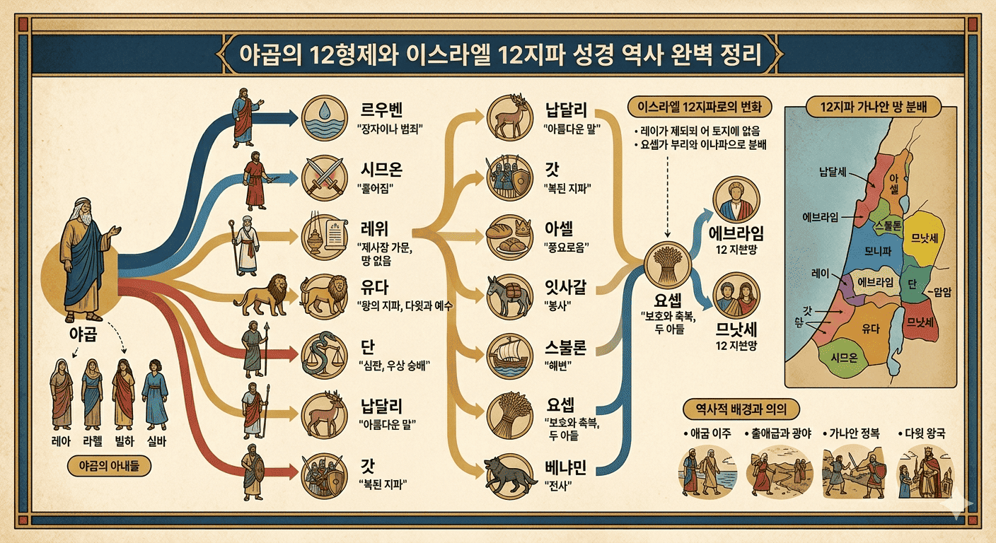 이스라엘 12지파 성경 역사 완벽 정리