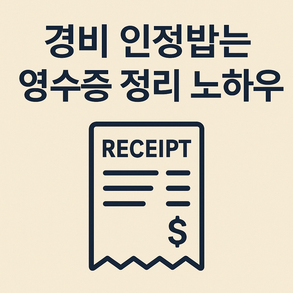 경비 인정받는 영수증 정리 노하우