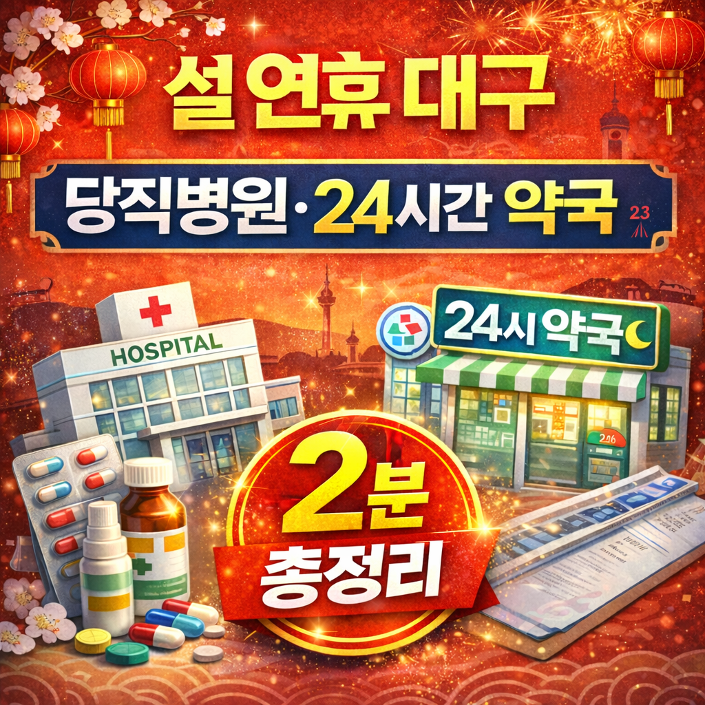 설 연휴 대구 당직 병원·24시간 약국 바로가기