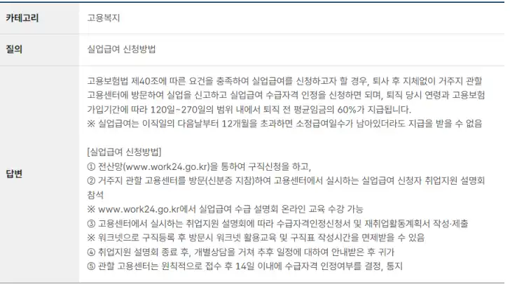 2024년 실업급여 기간 및 신청방법