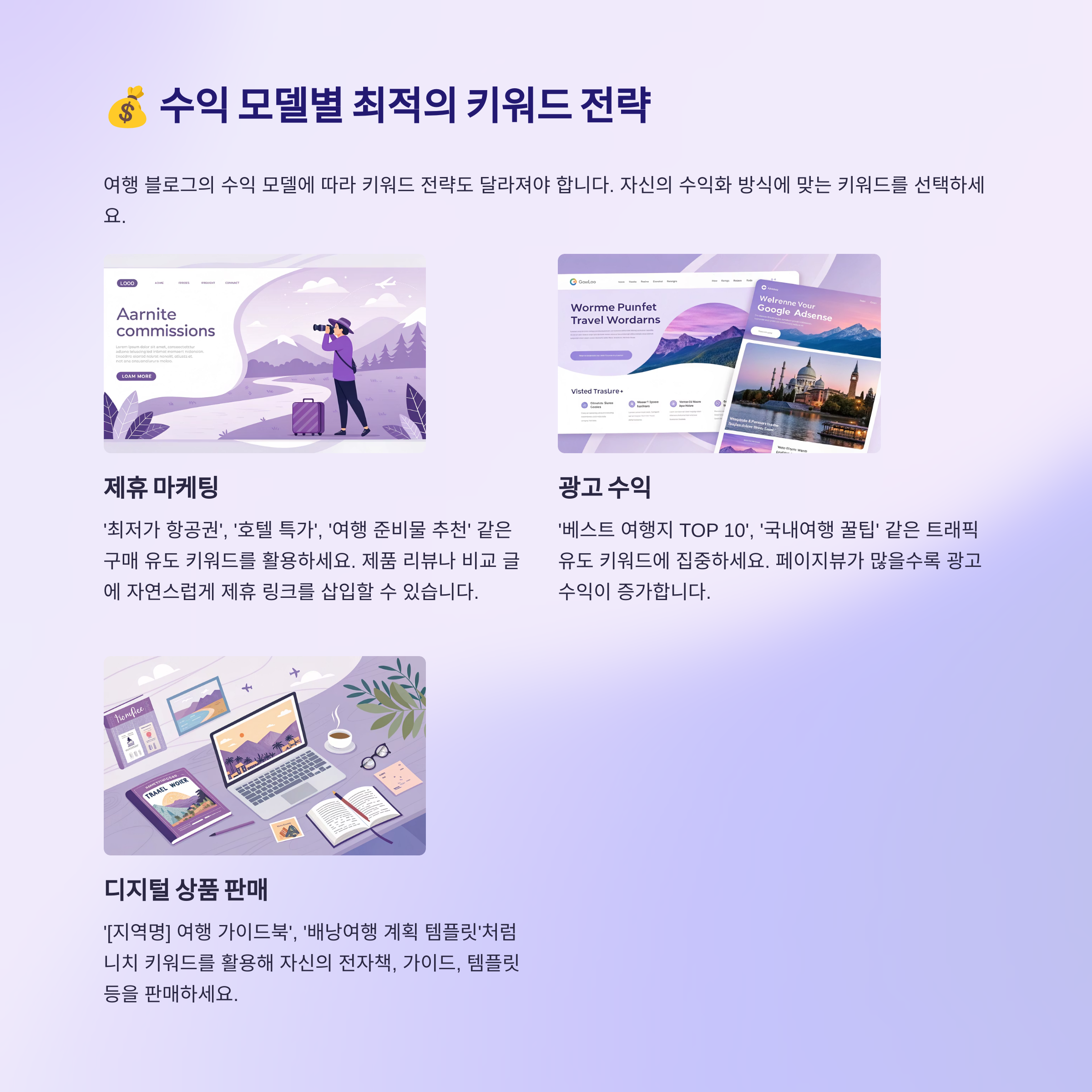 💰 수익 모델별 키워드 활용법