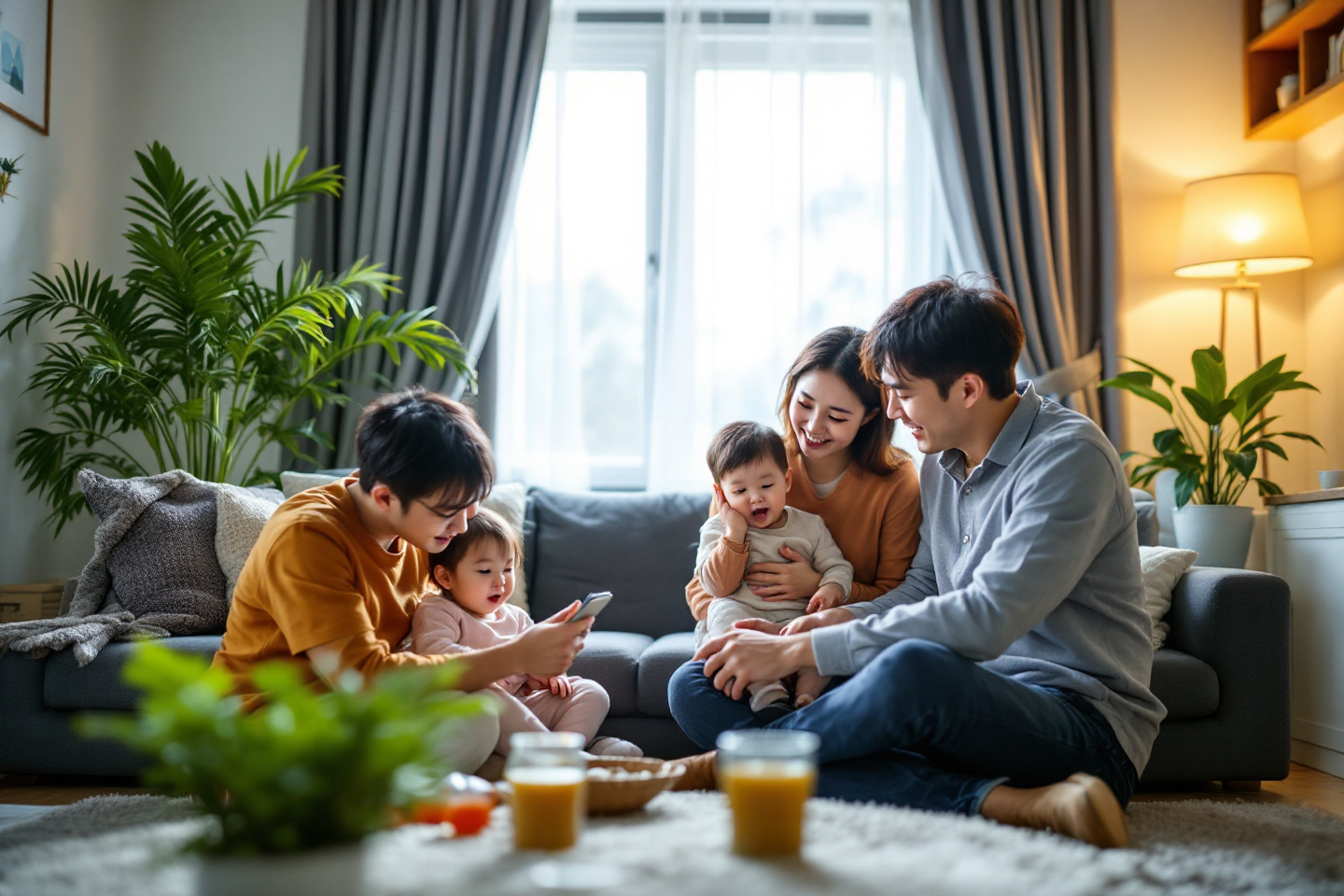단란한 한 가족의 모습
