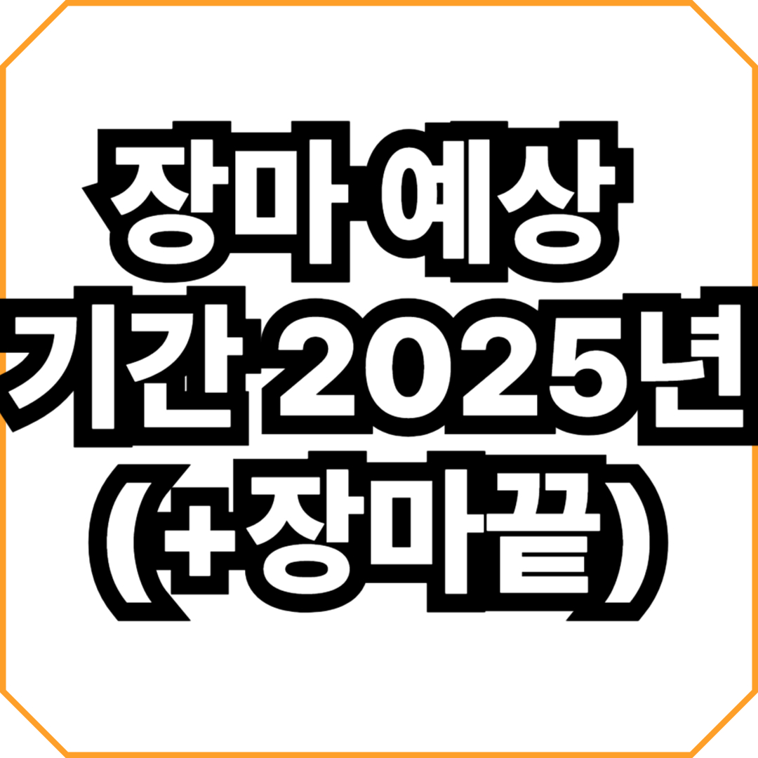 장마 예상 기간 2025년(+장마끝)
