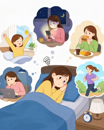생활 리듬 변화로 숙면 어려운 모습8