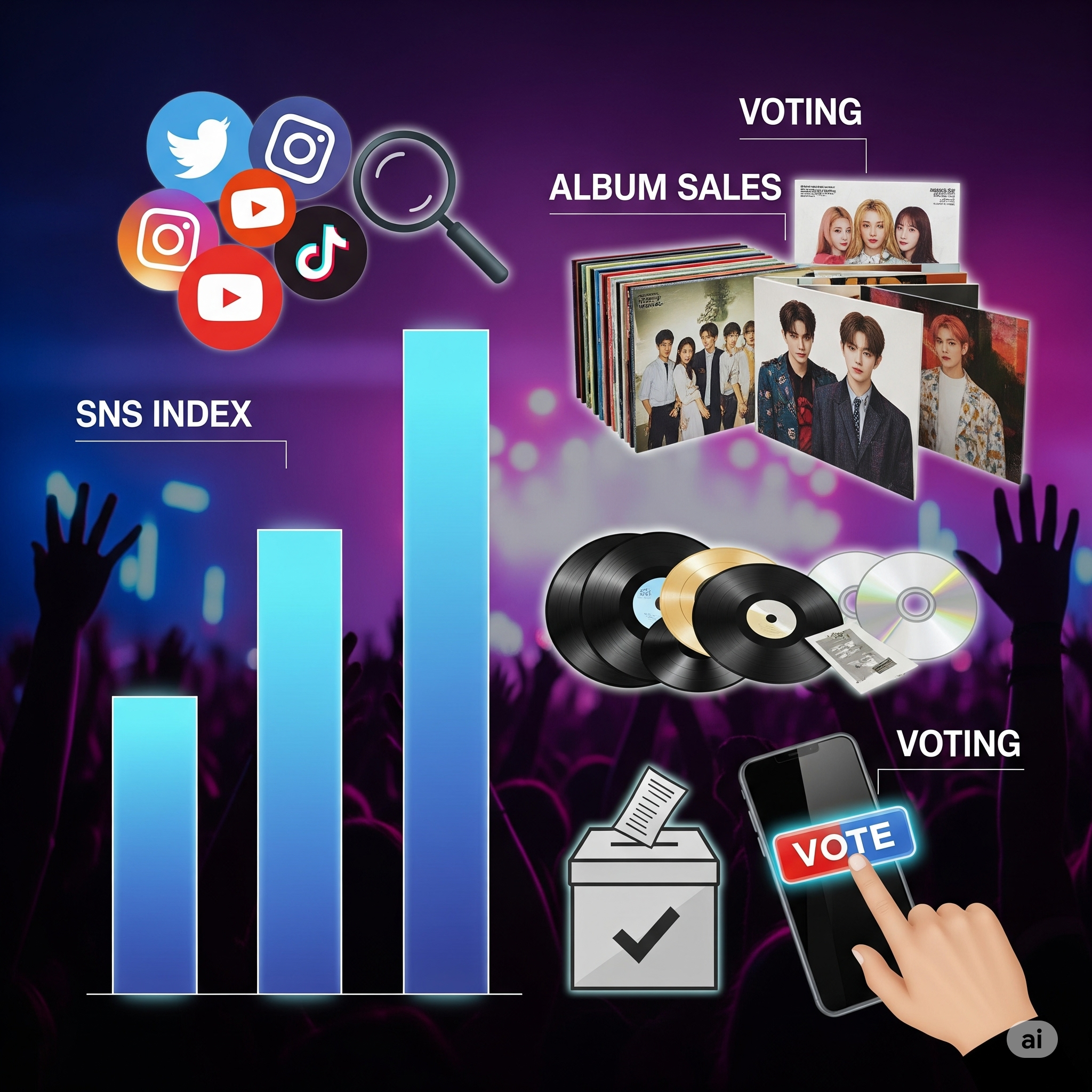 K-POP 인기 순위, 어떻게 정해지나, SNS지수, 음반판매, 투표