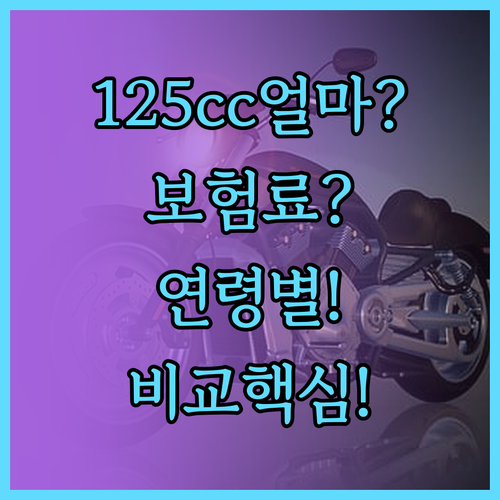 125cc 책임보험료 얼마? 연령 용..