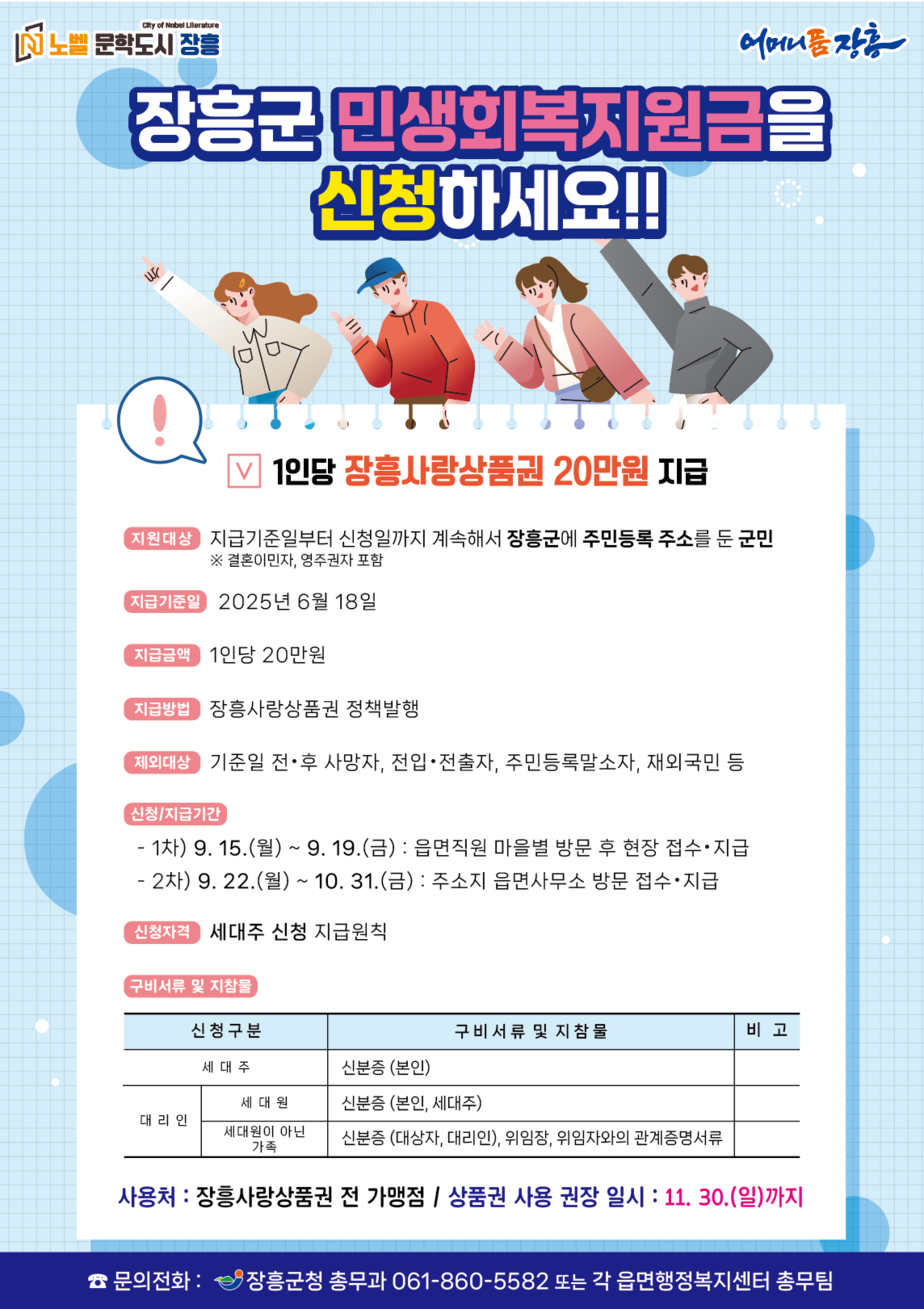 2025 장흥군 민생회복지원금 신청방법