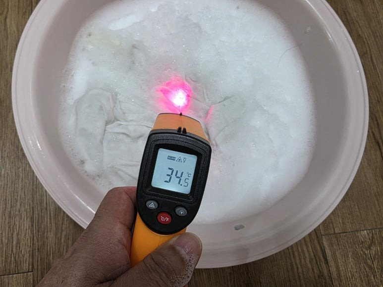 표백 30분 후 물온도 측정