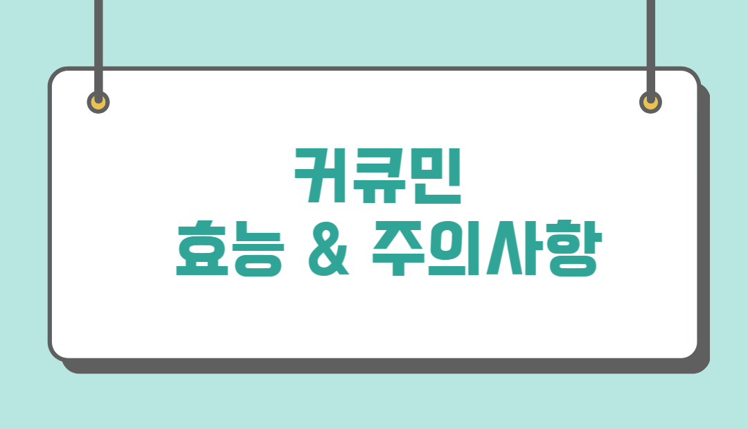 커큐민 효능 및 주의사항 알아보기