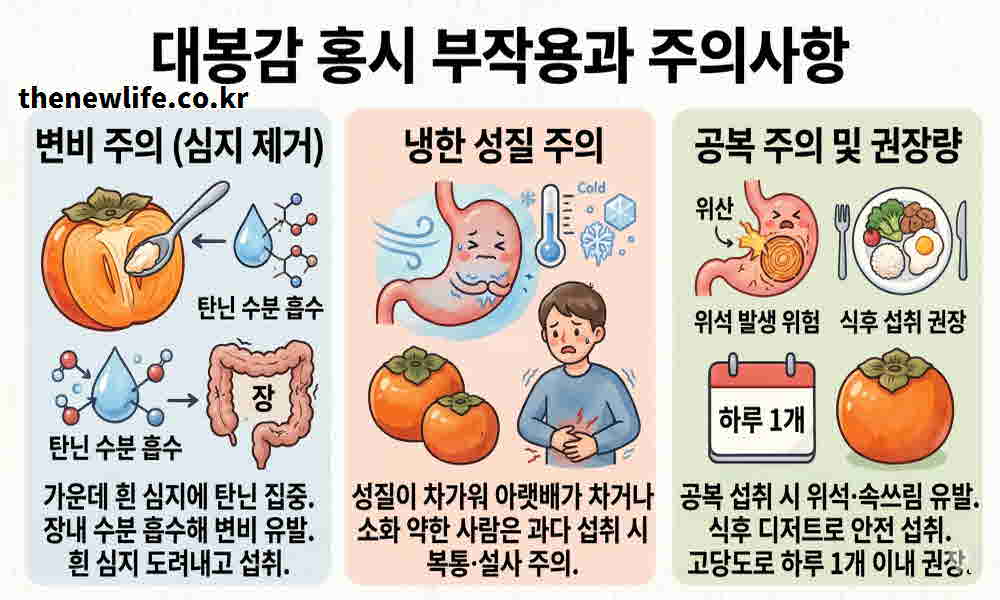 대봉감 홍시 효능 부작용
