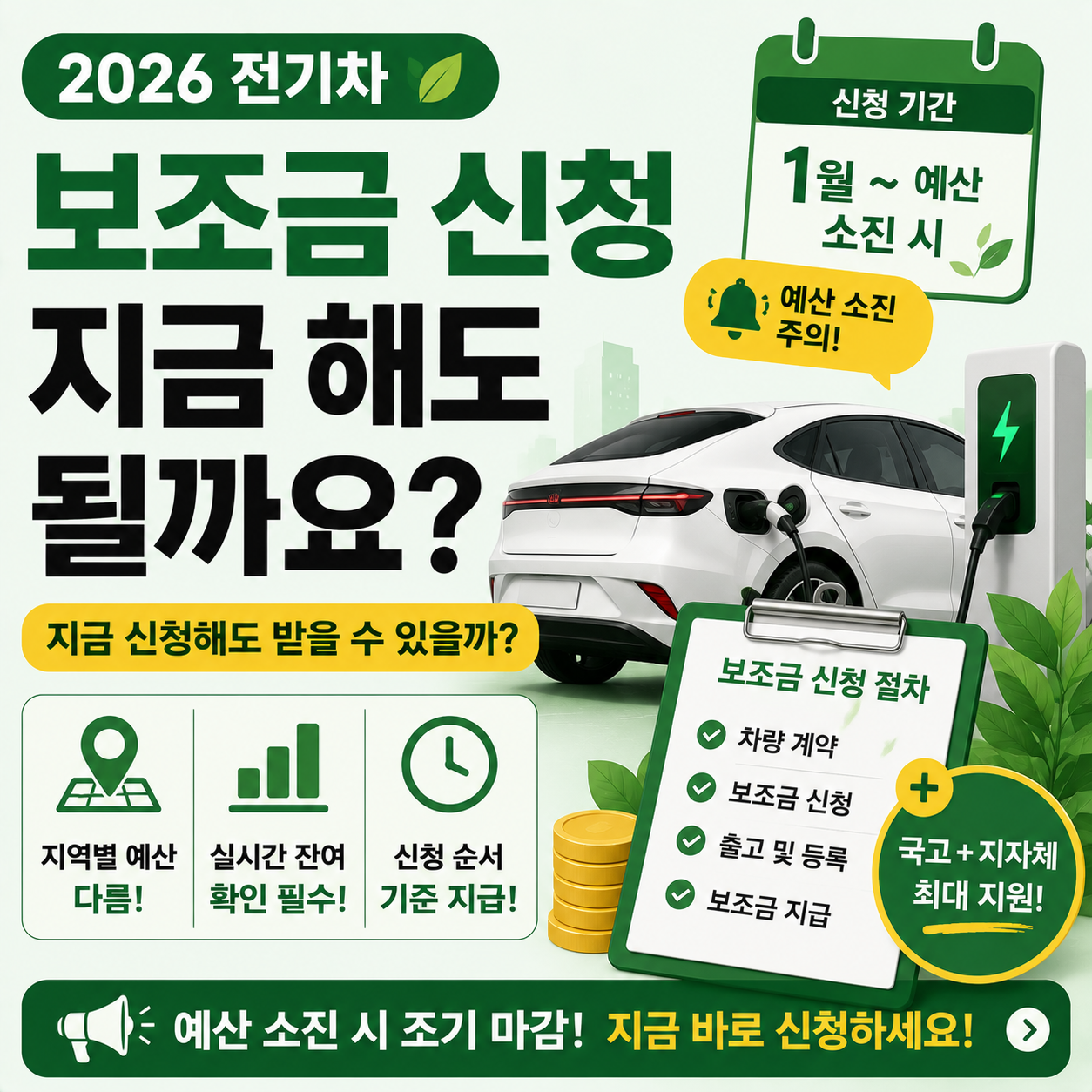 전기차 충전 중인 차량과 보조금 신청 서류 이미지