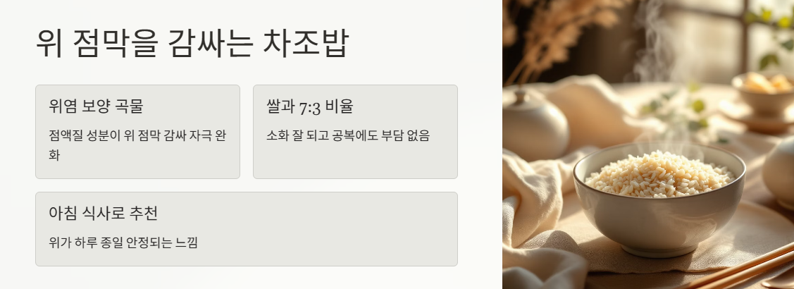 위 점막을 감싸는 차조밥