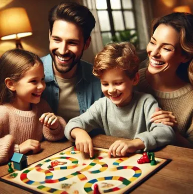 보드게임 하는 가족의 모습