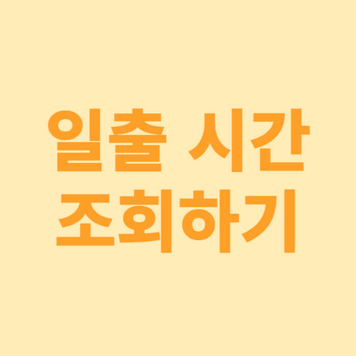 일출 시간 조회하기