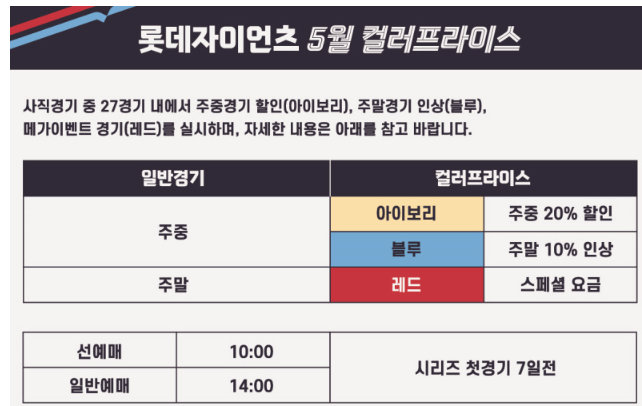 롯데자이언츠 티켓