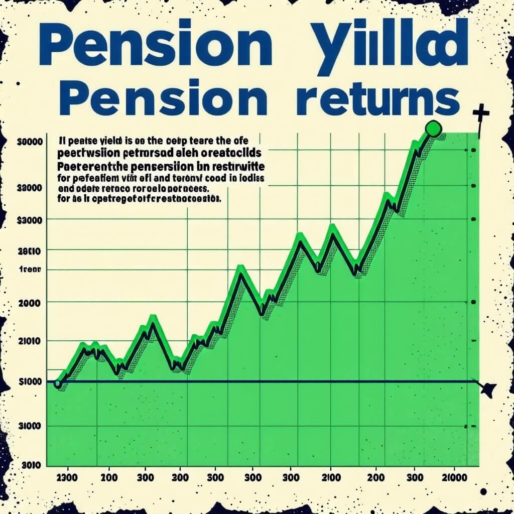 연금 수익률: 연금 수익률 변화를 보여주는 그래프 이미지. 상승하는 추세의 그래프와 함께 설명 텍스트.