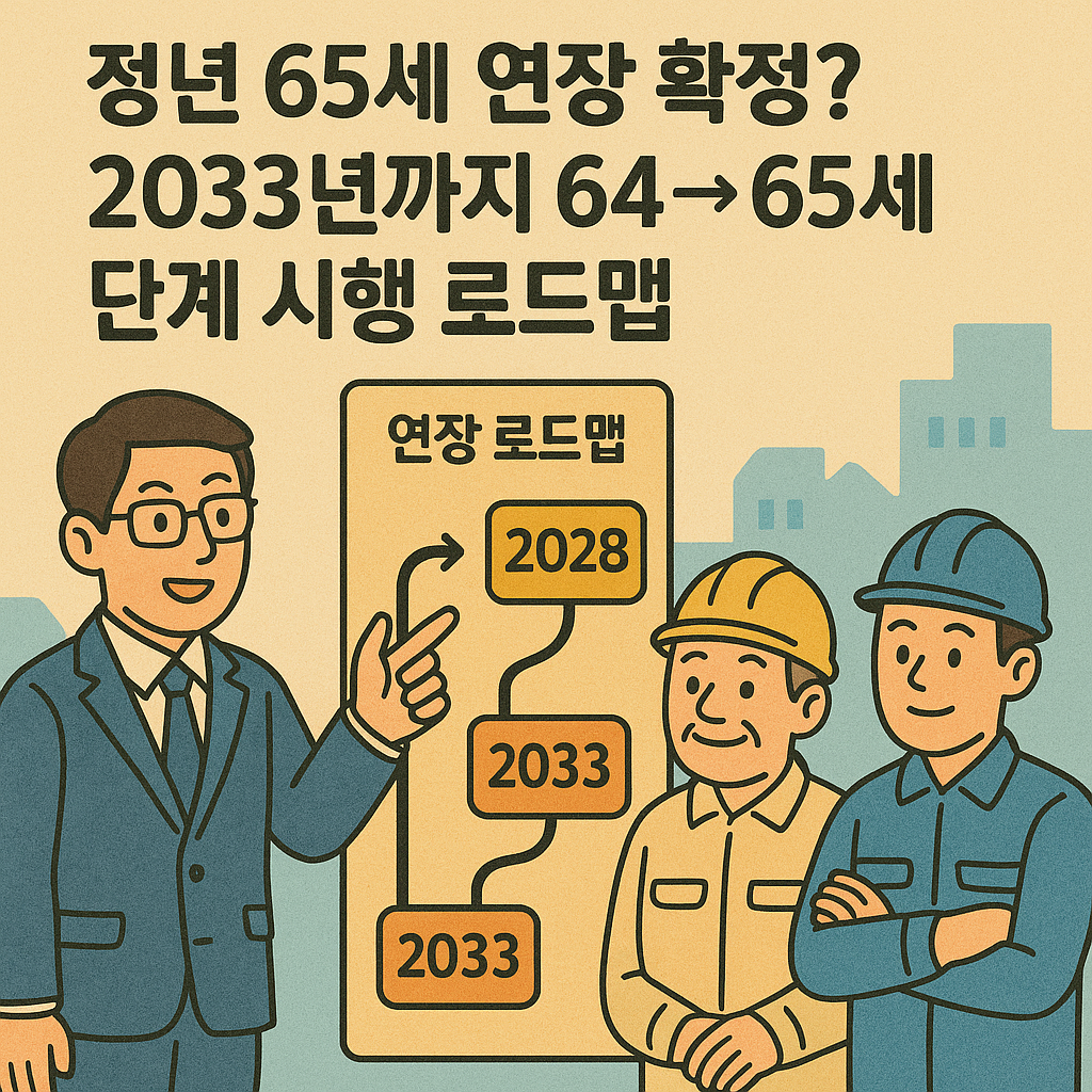 정년 65세 연장 확정? 2033년까지 64→65세 단계 시행 로드맵