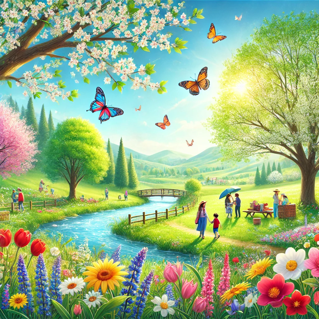 봄맞이 여행 이미지