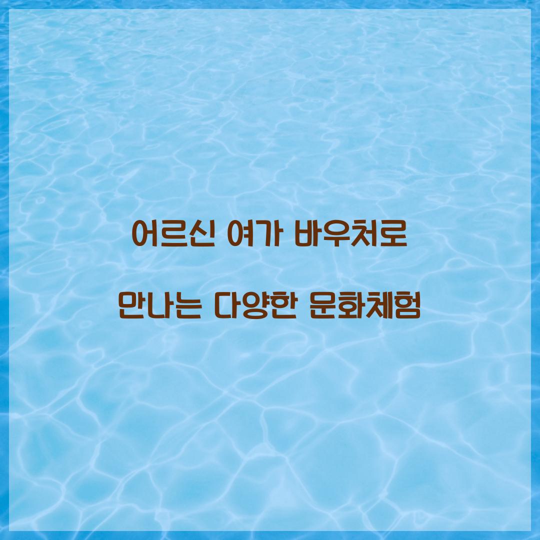 어르신 여가 바우처