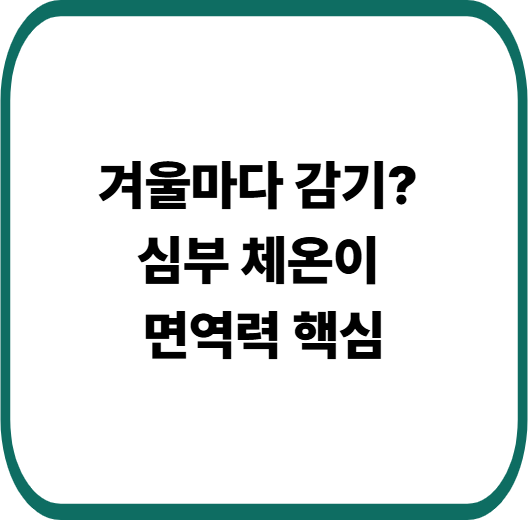 심부 체온 1도가 면역력을 좌우합니다, 겨울 건강 관리 핵심