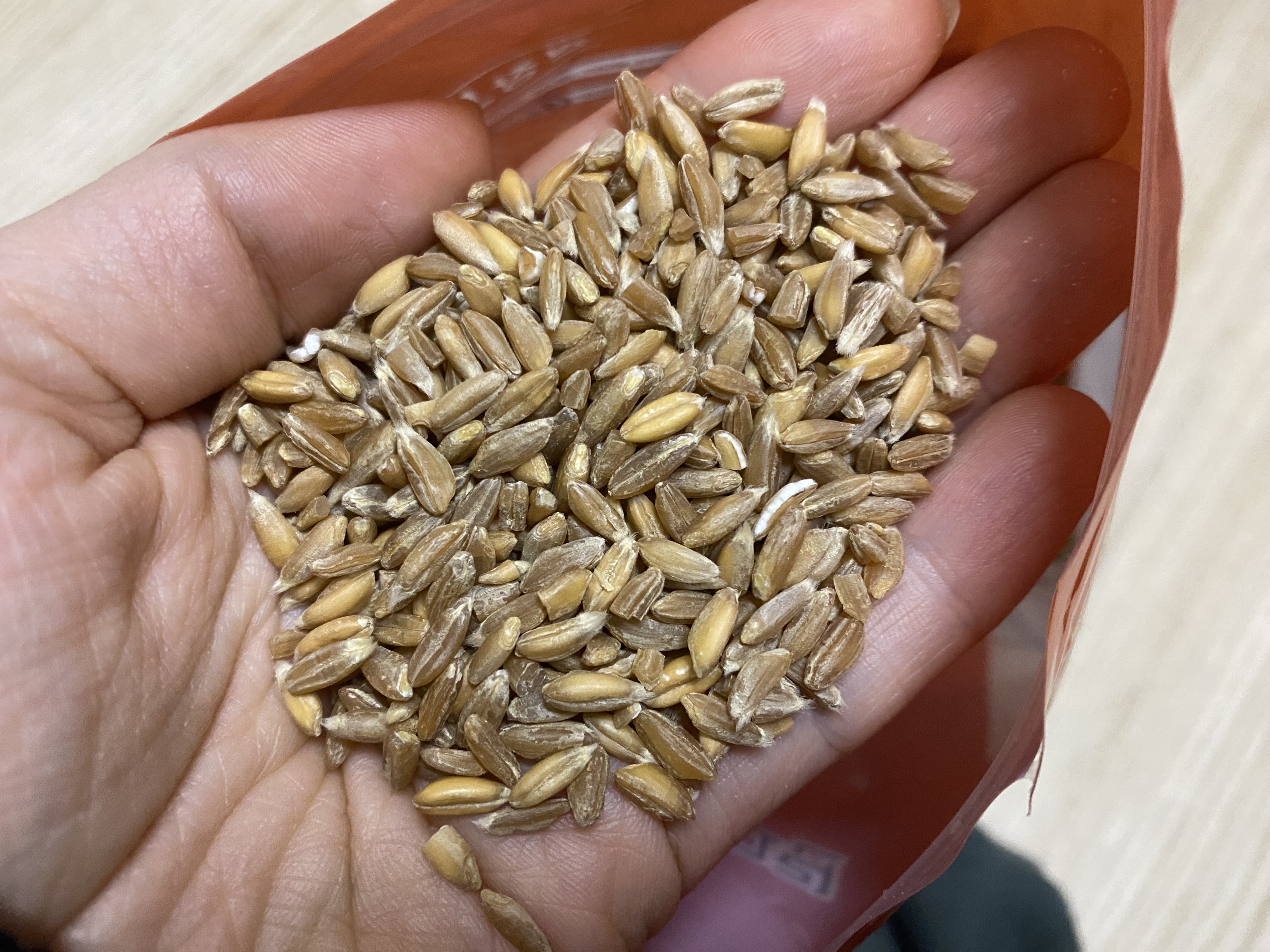 '그래놀라 파로이츠'에 들어 있는 통곡물 '파로' 사진입니다.